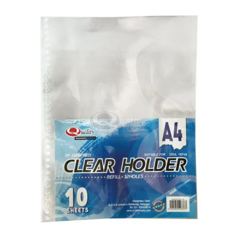 Q Clear Holder Refill A4 32 Holes | Q-Stationers E-Commerce Site